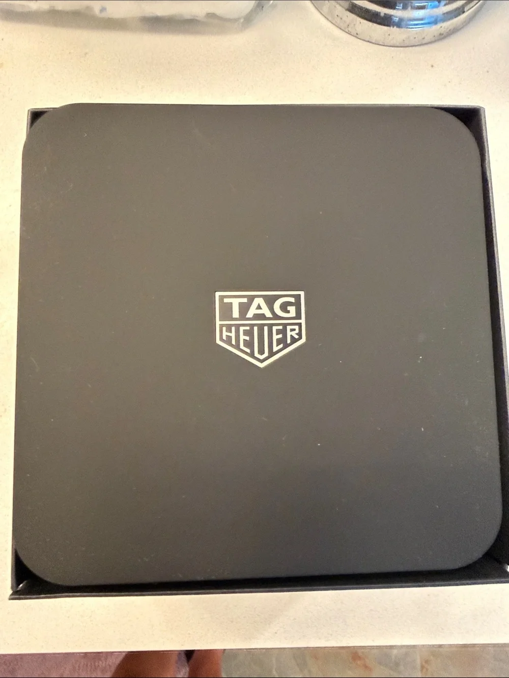 Tag Heuer Smartwatch with Black Silicone Band and Silver Case